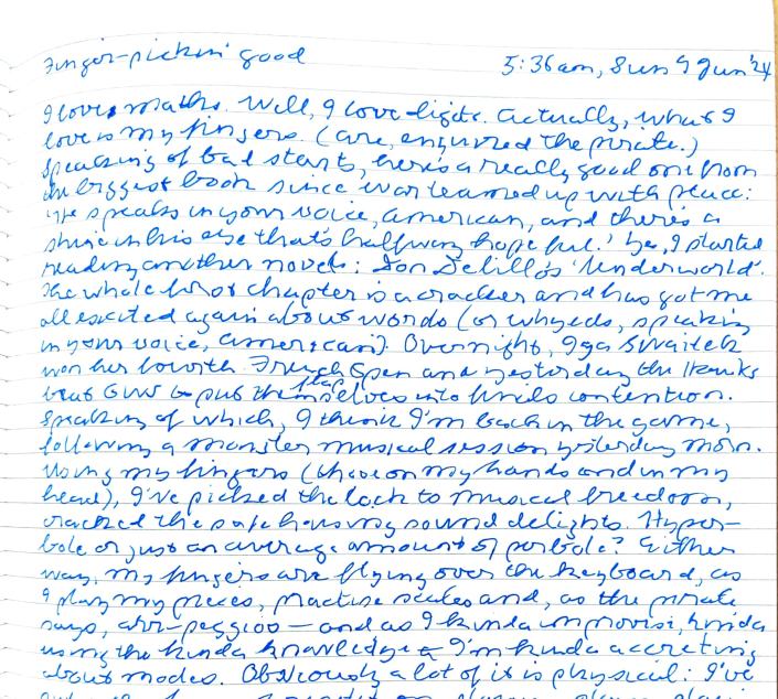 Dear Diary: Finger-pickin’ Good